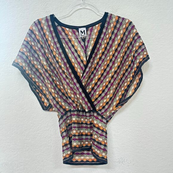 Missoni Surplice V-Neck Lurex Knit Top Multicolor Size 2 - Picture 1 of 6
